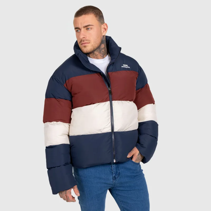 Pánská bunda Iron Aesthetics Block Puffer, navy-6