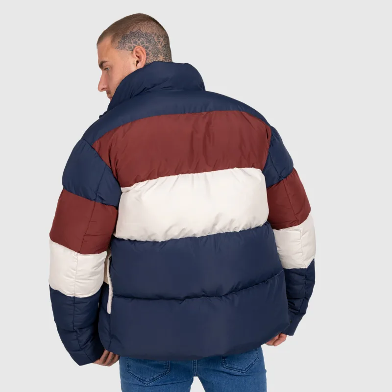 Pánská bunda Iron Aesthetics Block Puffer, navy-7
