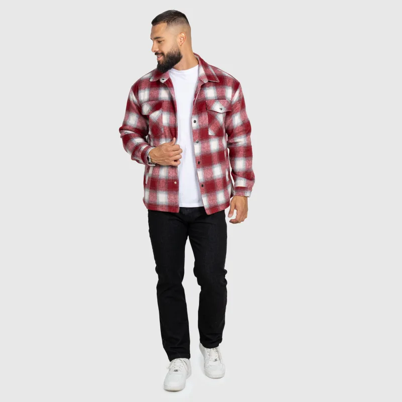 Pánská košilová bunda Iron Aesthetics Timber, red/white-14