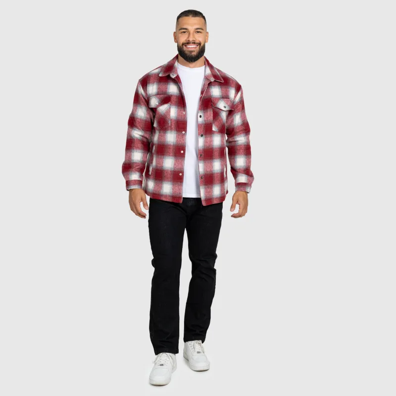 Pánská košilová bunda Iron Aesthetics Timber, red/white-12