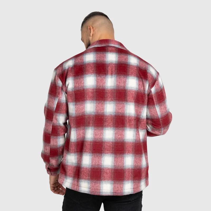Pánská košilová bunda Iron Aesthetics Timber, red/white-8