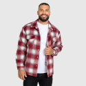 Pánska kockovaná košeľa Iron Aesthetics Timber, red/white