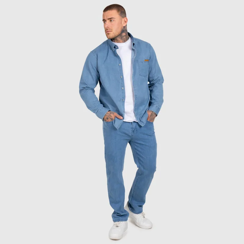 Pánský džínový set Iron Aesthetics Urban, světle modrý-3