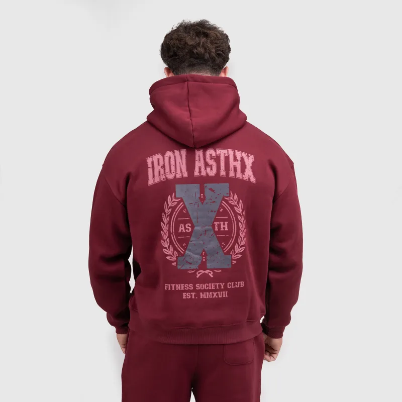 Pánská tepláková souprava Iron Aesthetics X-Society, bordová-10