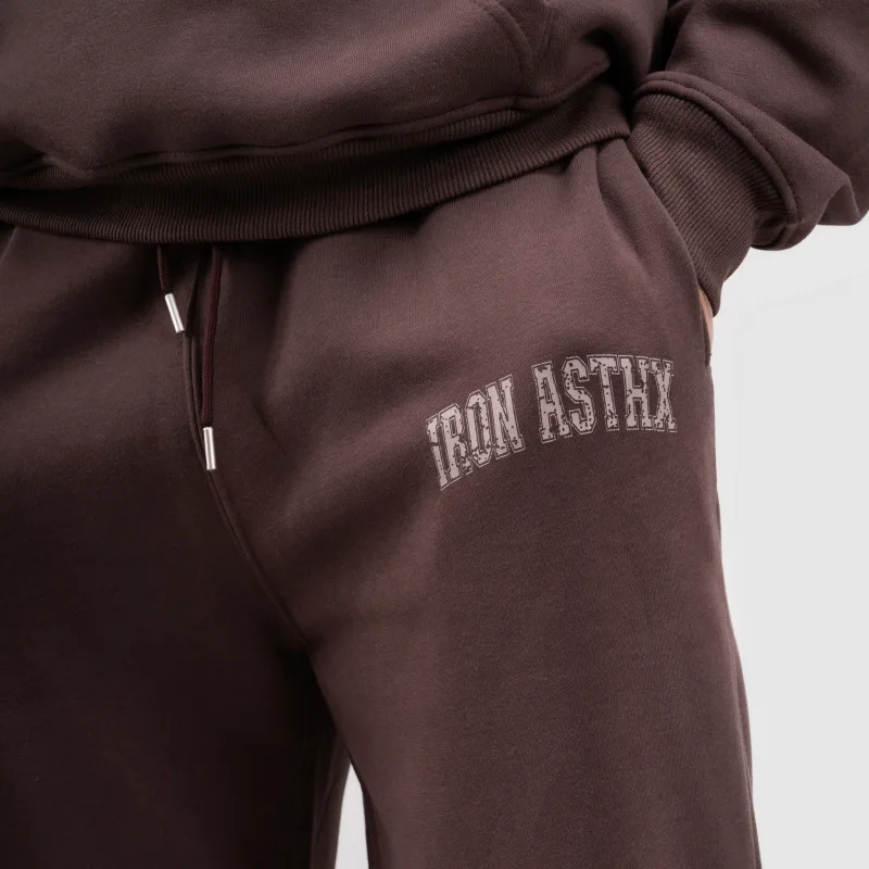 Pánské tepláky Iron Aesthetics X-Society, hnědé-4
