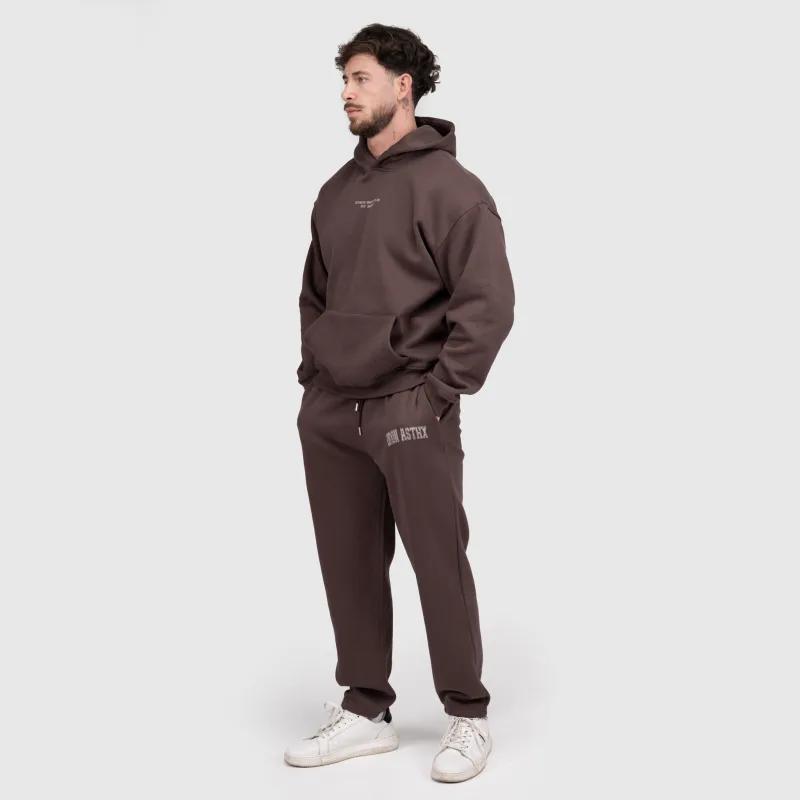 Pánské tepláky Iron Aesthetics X-Society, hnědé-10