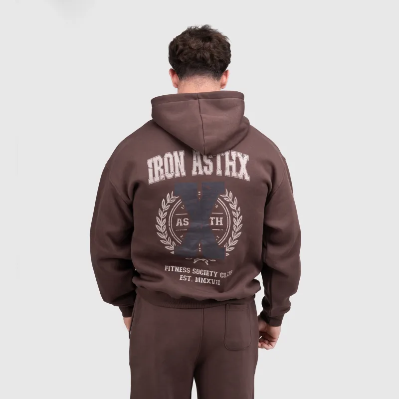 Pánská tepláková souprava Iron Aesthetics X-Society, hnědá-11