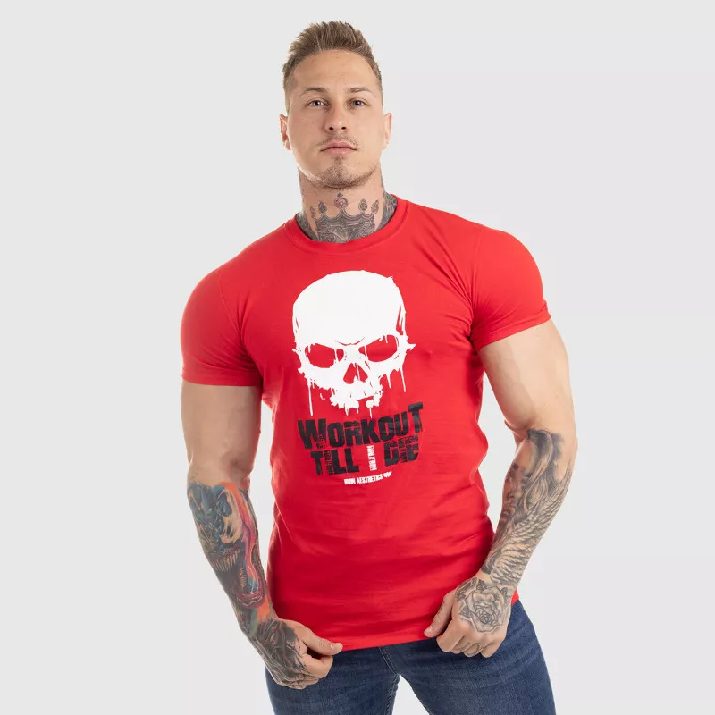 Ultrasoft tričko Workout Till I Die, červené-2
