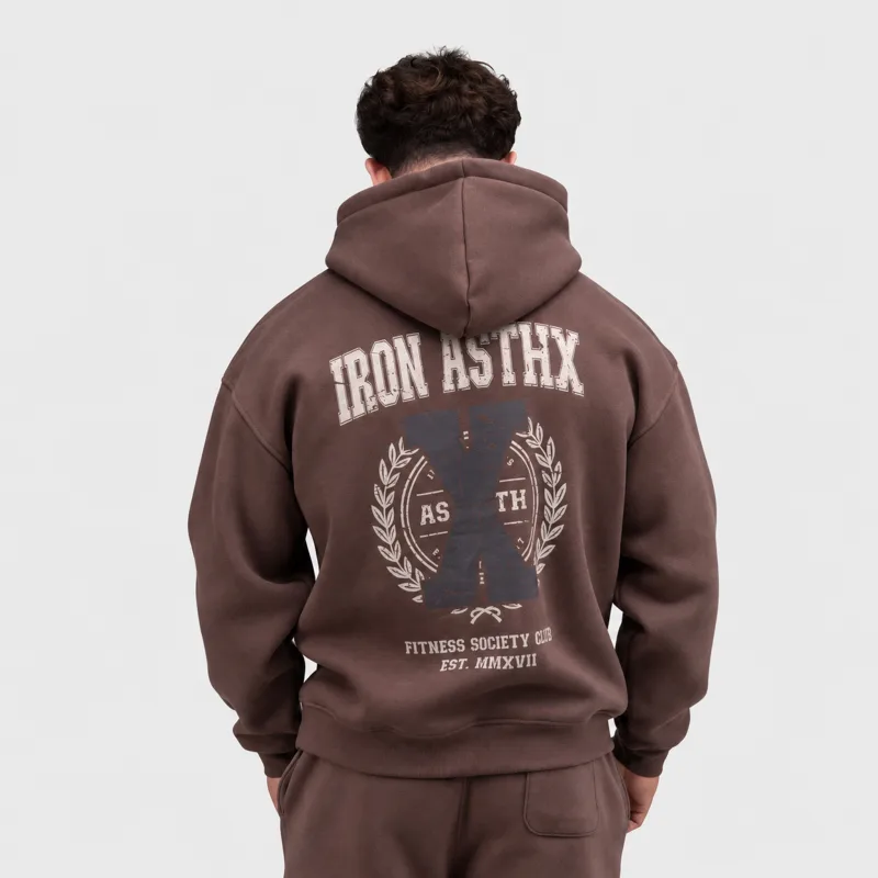 Pánská mikina Iron Aesthetics X-Society, hnědá-1