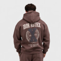 Pánska mikina Iron Aesthetics X-Society, hnedá