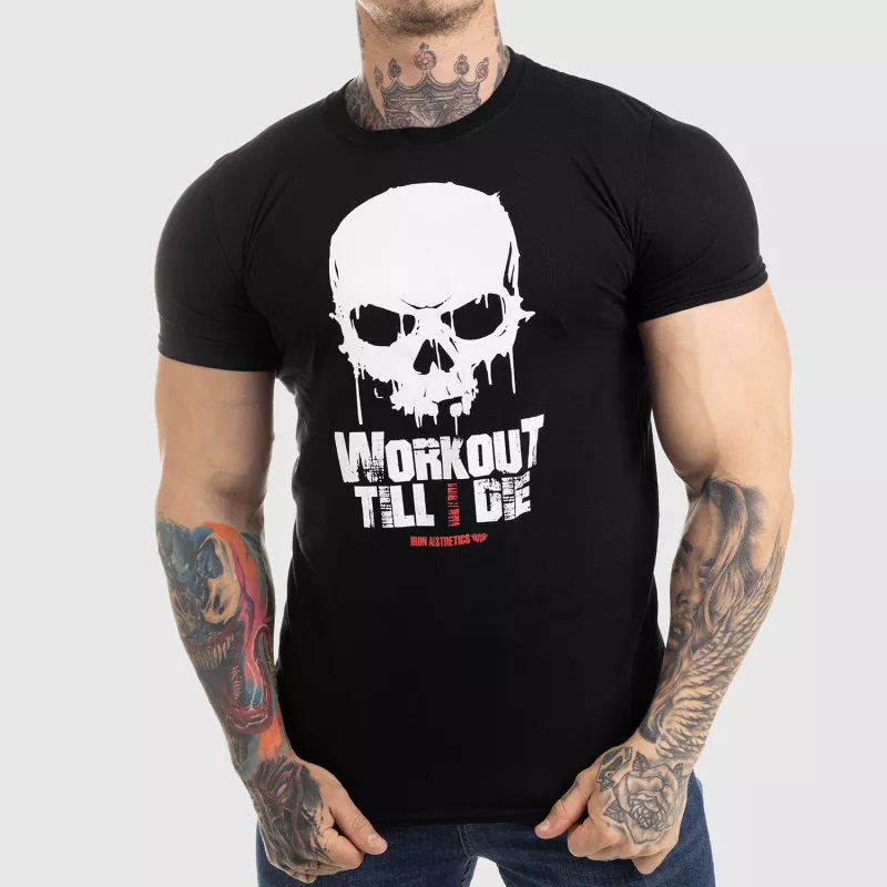 Ultrasoft tričko Workout Till I Die, černé-1
