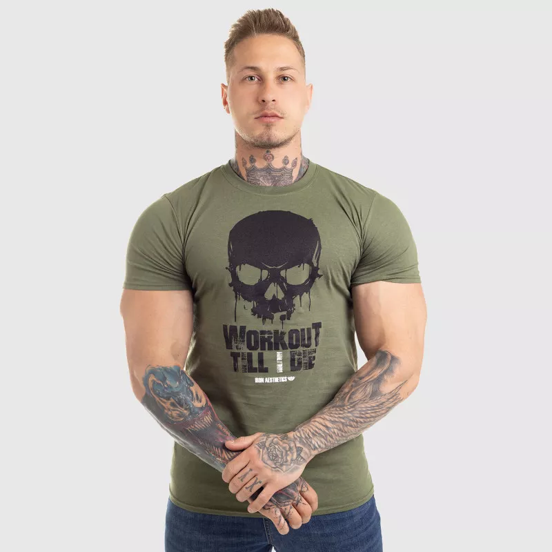 Ultrasoft tričko Workout Till I Die, zelené-9