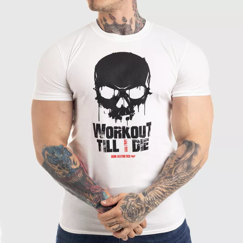 Ultrasoft tričko Workout Till I Die, bílé-1