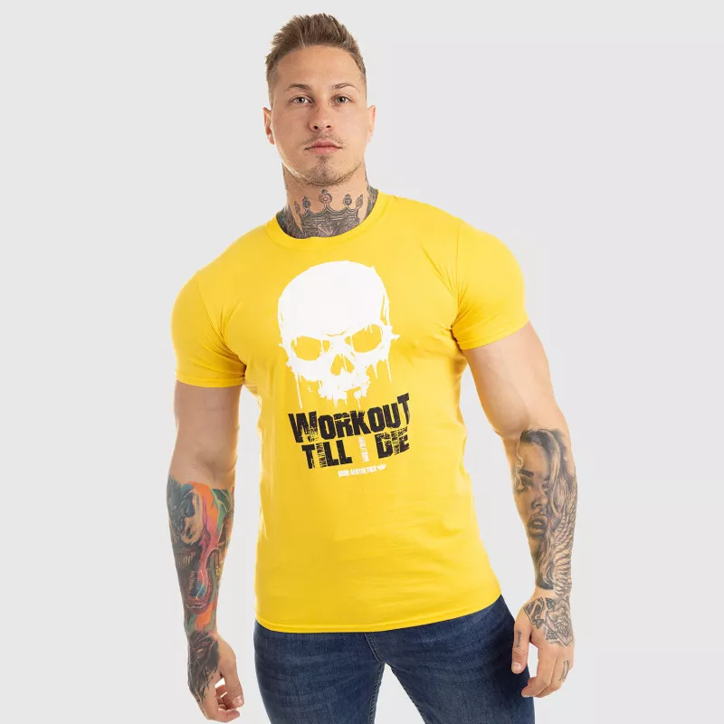 Ultrasoft tričko Workout Till I Die, žluté-2