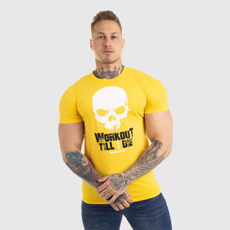Ultrasoft tričko Workout Till I Die, žluté-3
