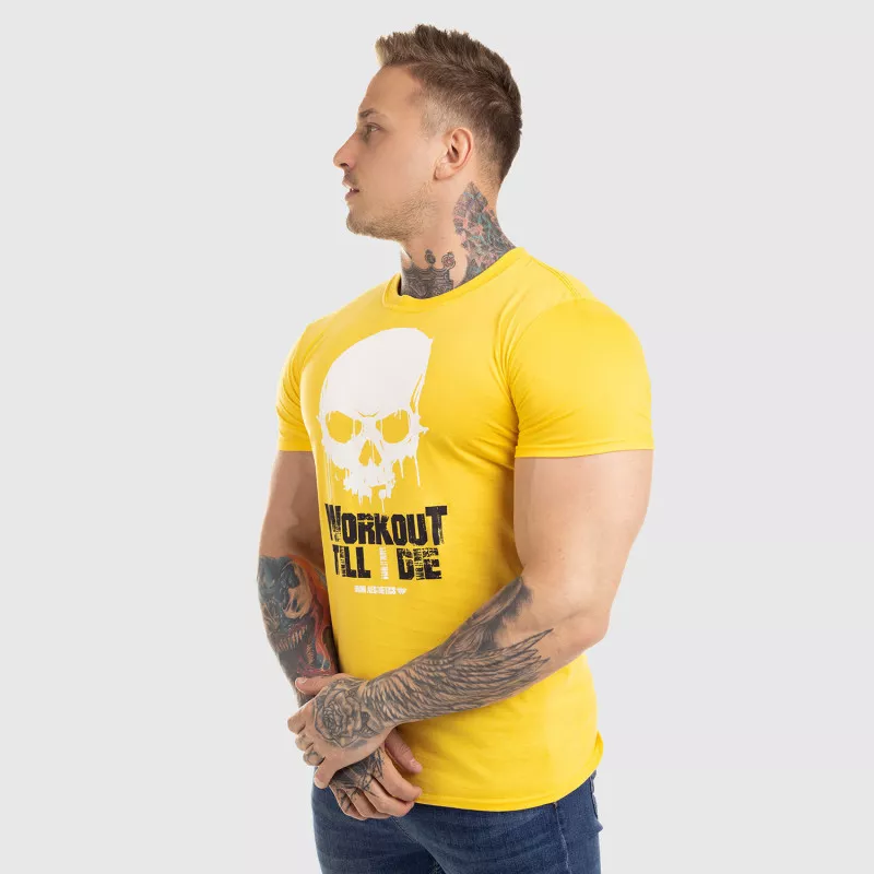 Ultrasoft tričko Workout Till I Die, žluté-4