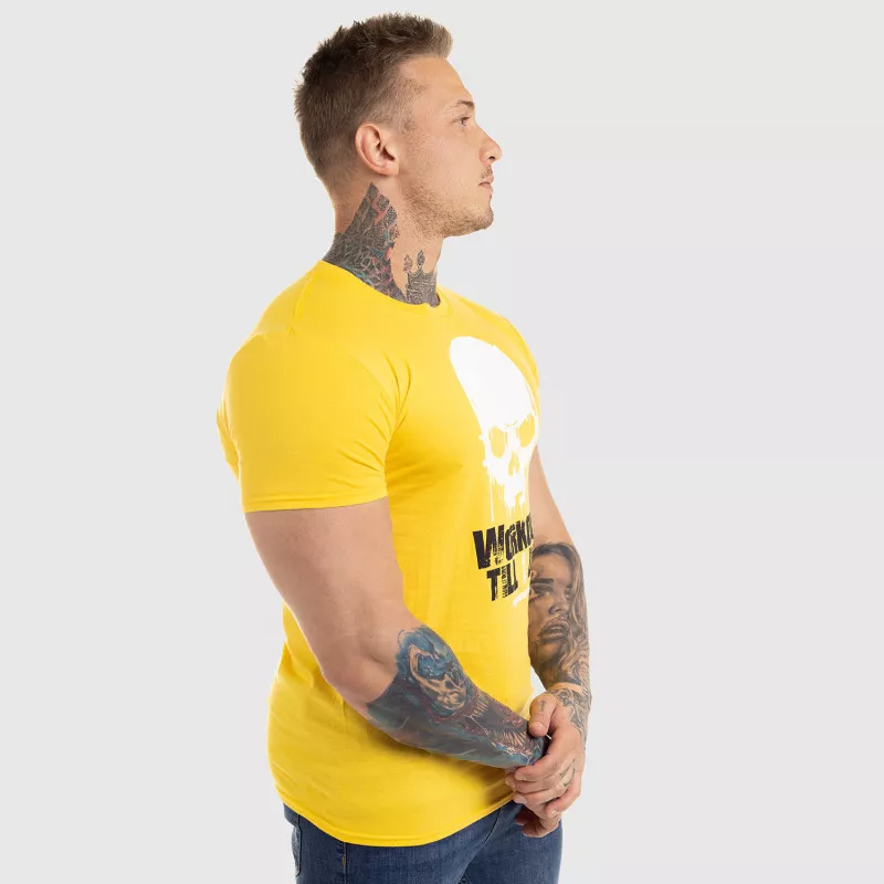 Ultrasoft tričko Workout Till I Die, žluté-6