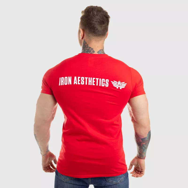 Ultrasoft tričko Iron Aesthetics King of the Gym, červené-2