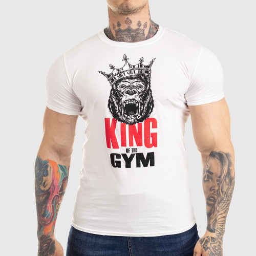 Ultrasoft tričko Iron Aesthetics King of the Gym, bílé