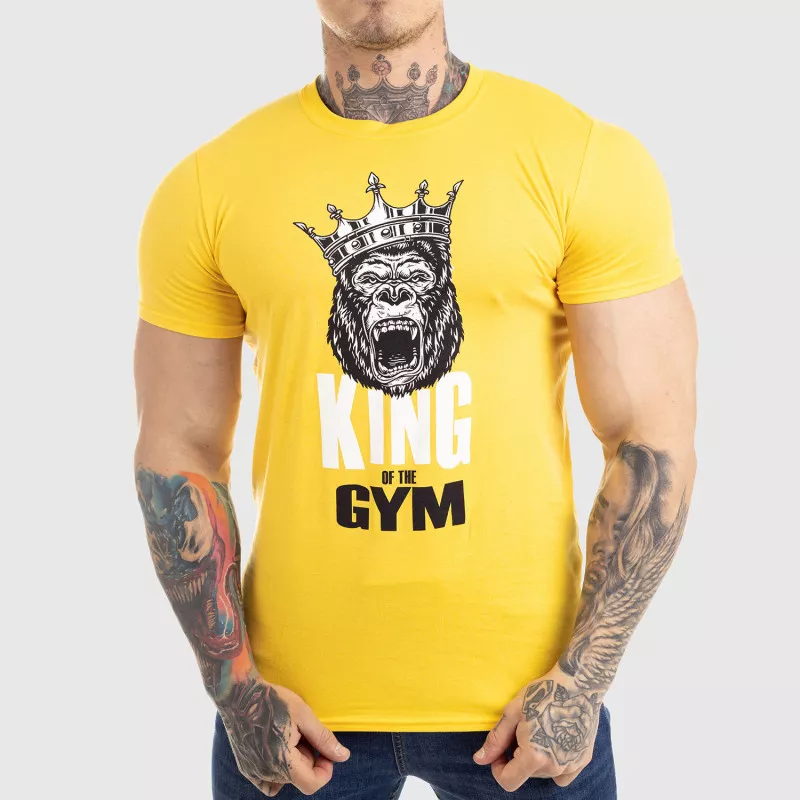 Ultrasoft tričko Iron Aesthetics King of the Gym, žluté-1