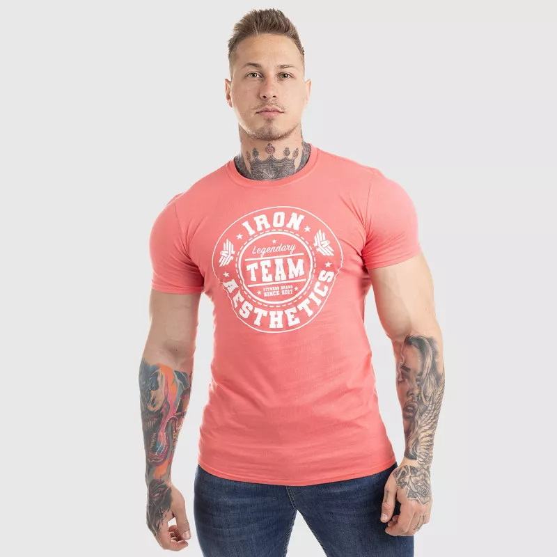 Pánské fitness tričko Iron Aesthetics Circle Star, růžové-2