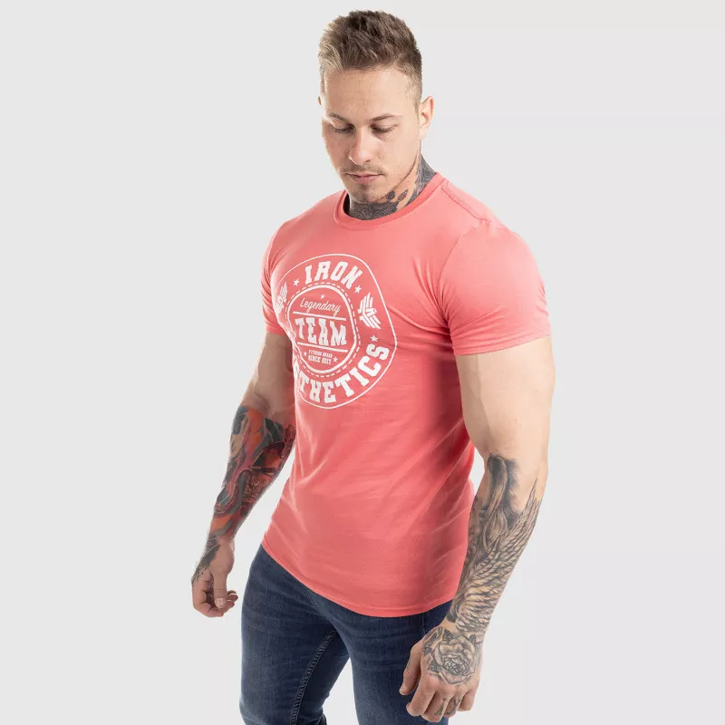 Pánské fitness tričko Iron Aesthetics Circle Star, růžové-3