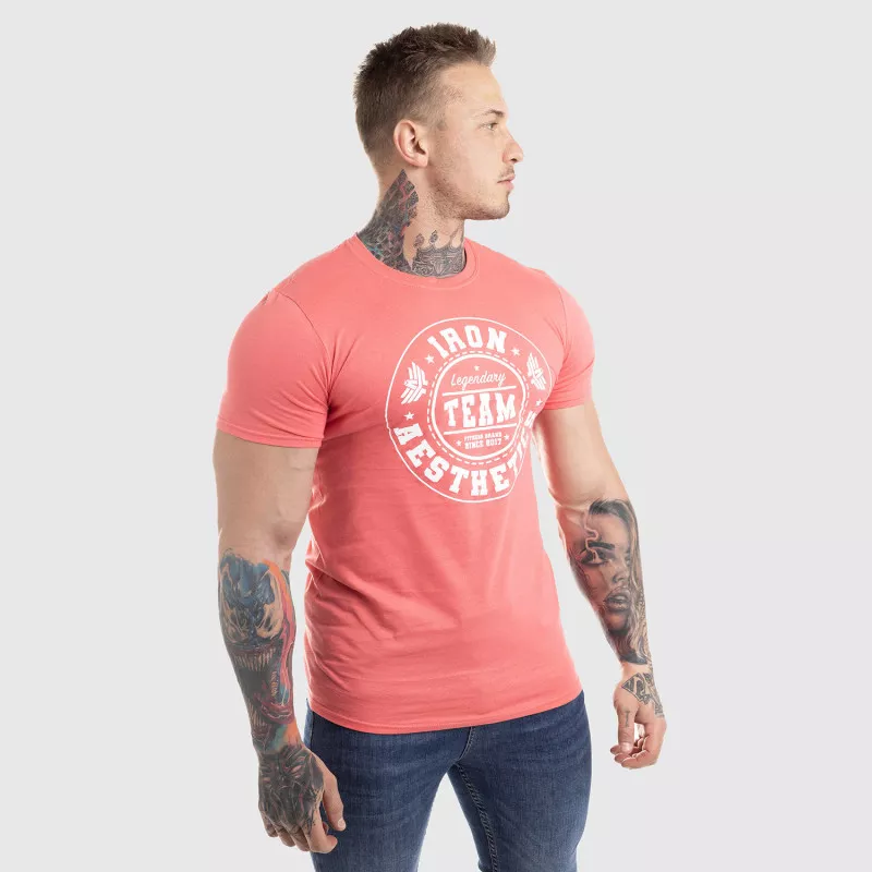 Pánské fitness tričko Iron Aesthetics Circle Star, růžové-5