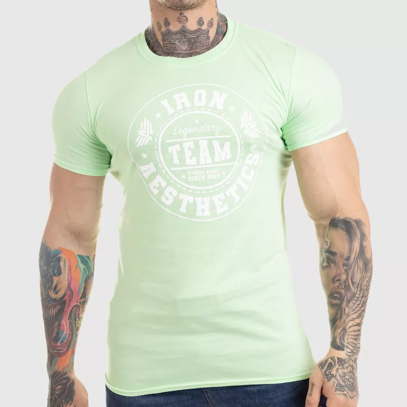 Pánské fitness tričko Iron Aesthetics Circle Star, mentolově zelená-2