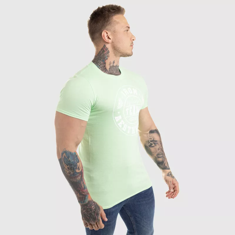 Pánské fitness tričko Iron Aesthetics Circle Star, mentolově zelená-7