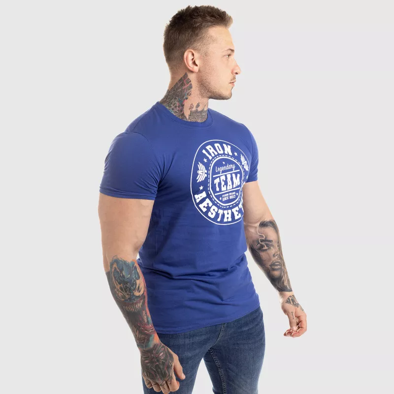 Pánské fitness tričko Iron Aesthetics Circle Star, modré-7