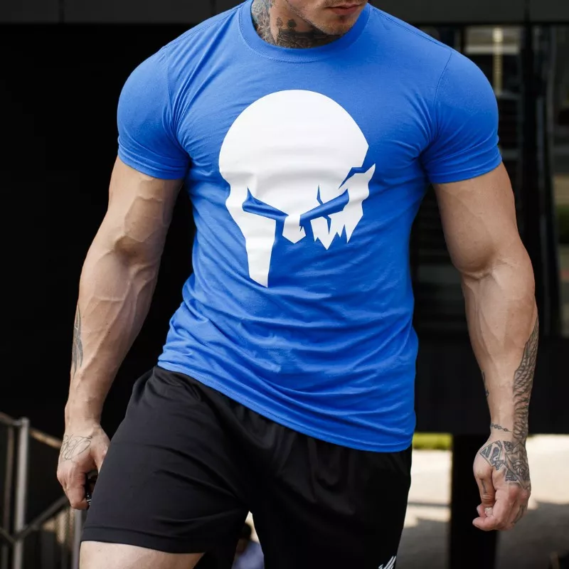 Ultrasoft tričko Iron Aesthetics Skull, modré-1