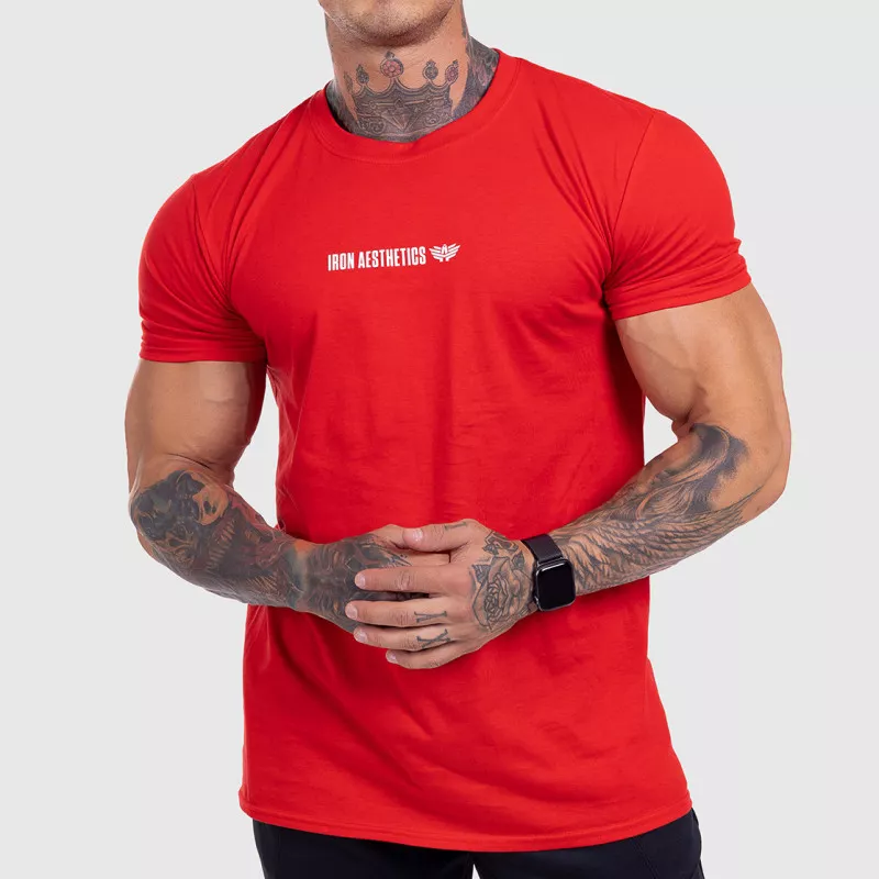 Ultrasoft tričko Iron Aesthetics STRONGMAN, červené-1