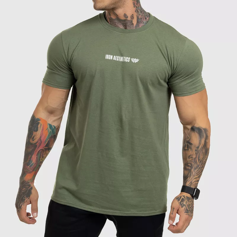 Ultrasoft tričko Iron Aesthetics STRONGMAN, vojenská zelená-4