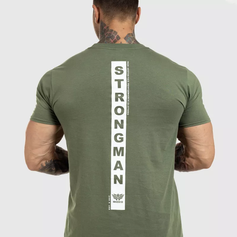 Ultrasoft tričko Iron Aesthetics STRONGMAN, vojenská zelená-10