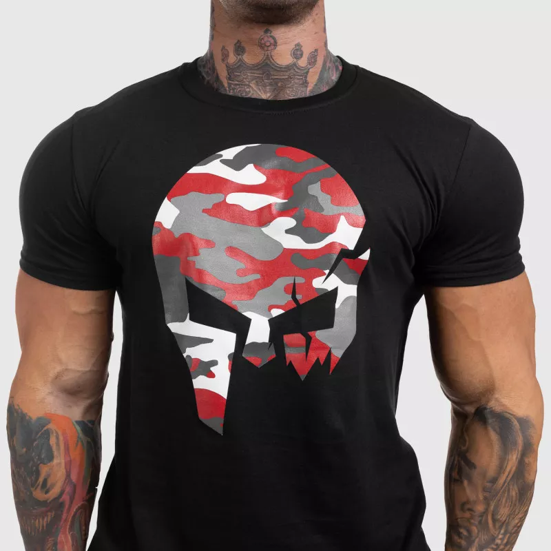 Ultrasoft tričko Iron Aesthetics Skull RED CAMO, černé-6