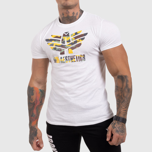 Ultrasoft tričko Iron Aesthetics Yellow Camo, bílé
