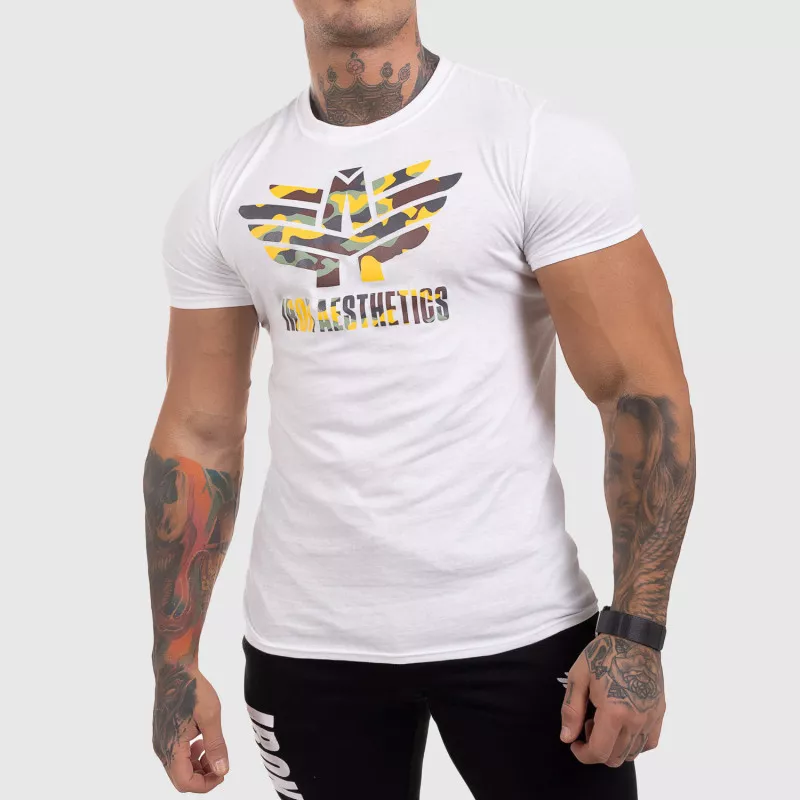 Ultrasoft tričko Iron Aesthetics Yellow Camo, bílé-1