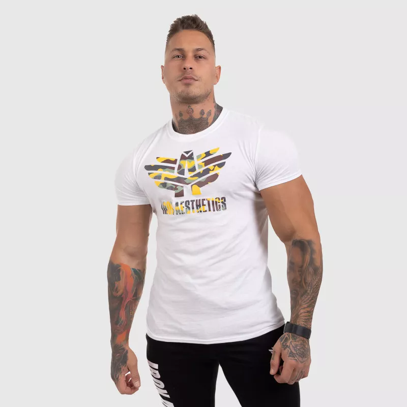 Ultrasoft tričko Iron Aesthetics Yellow Camo, bílé-5
