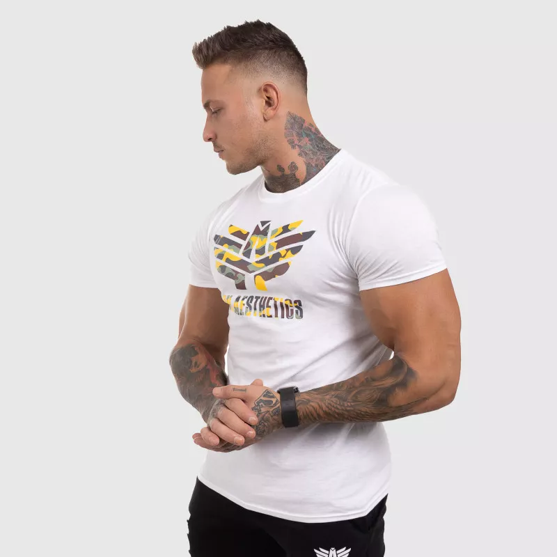 Ultrasoft tričko Iron Aesthetics Yellow Camo, bílé-6