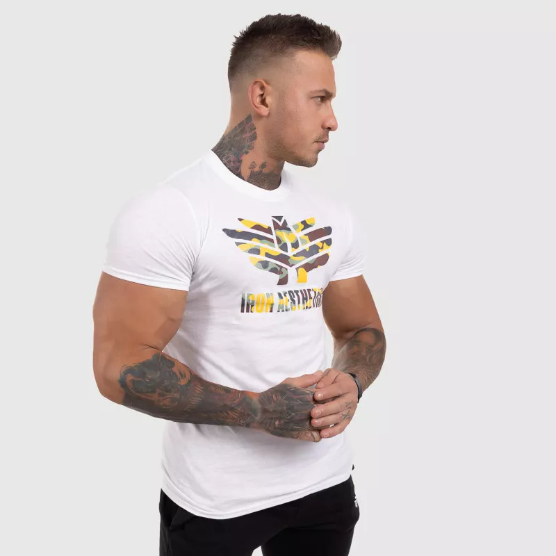Ultrasoft tričko Iron Aesthetics Yellow Camo, bílé-7