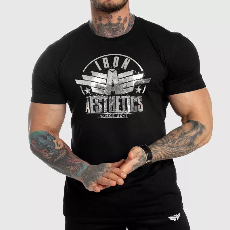 Pánské fitness tričko Iron Aesthetics Force, silver-2