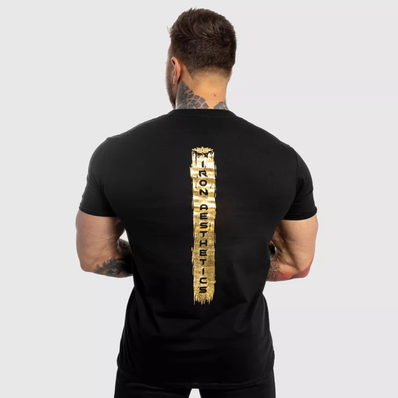 Pánské fitness tričko Iron Aesthetics Force, black&gold-6