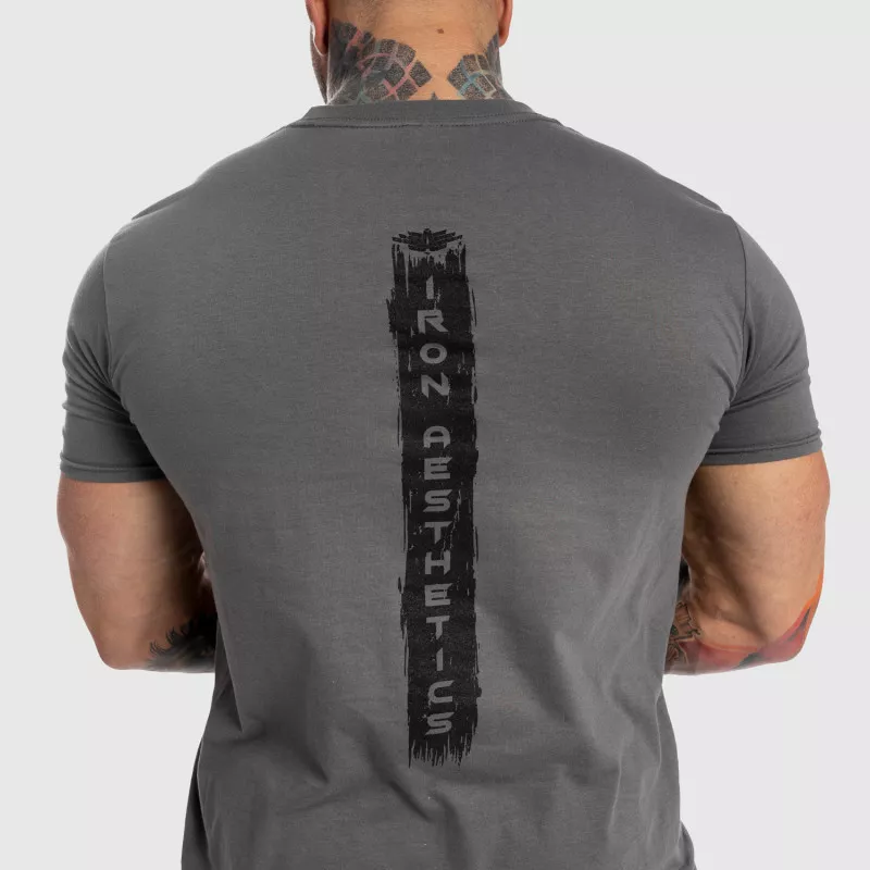 Pánské fitness tričko Iron Aesthetics Force, šedé-4