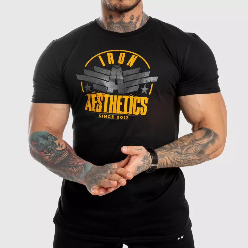 Pánské fitness tričko Iron Aesthetics Force, černé-1