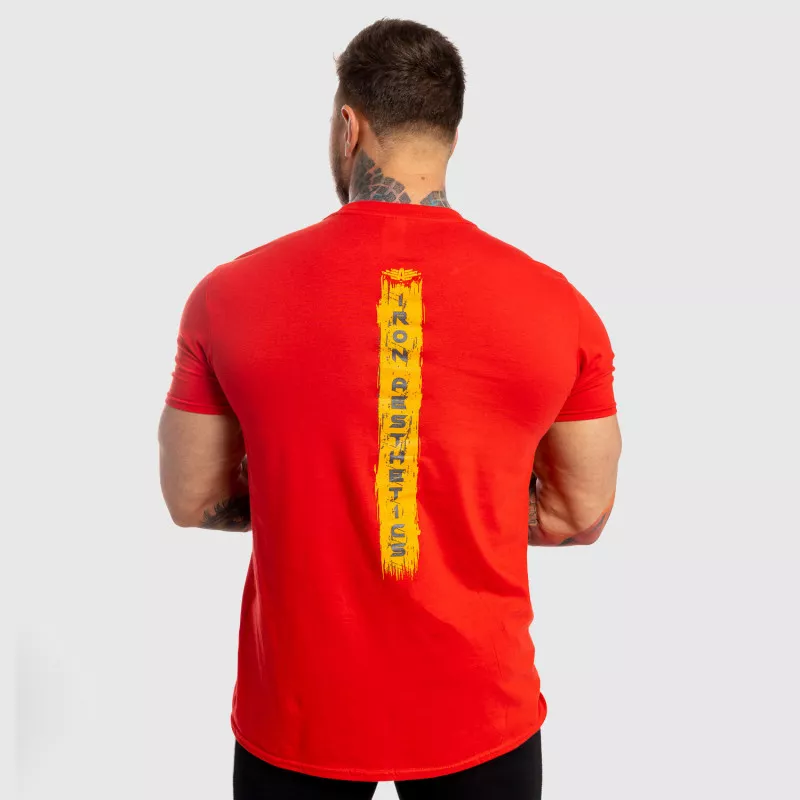 Pánské fitness tričko Iron Aesthetics Force, červené-6