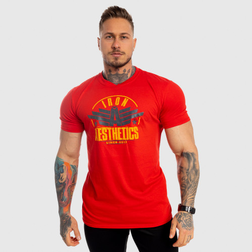 Pánské fitness tričko Iron Aesthetics Force, červené