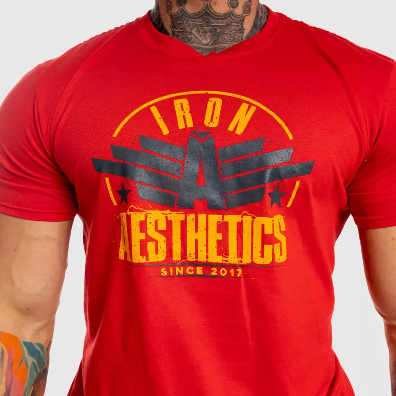 Pánské fitness tričko Iron Aesthetics Force, červené-3