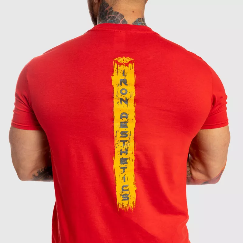 Pánské fitness tričko Iron Aesthetics Force, červené-4