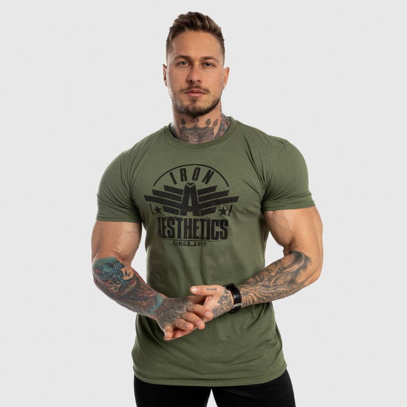 Pánské fitness tričko Iron Aesthetics Force, zelené-2