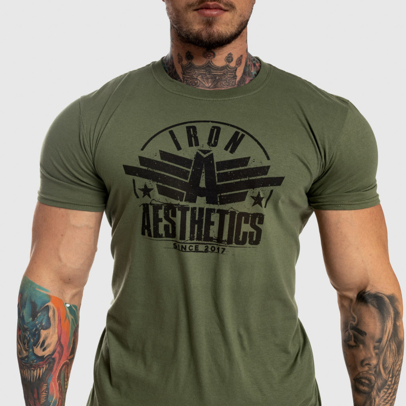 Pánské fitness tričko Iron Aesthetics Force, zelené-3